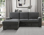 Morelia 2-Pc Charcoal Fabric LAF Sectional Sofa Bed