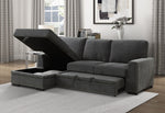 Morelia 2-Pc Charcoal Fabric LAF Sectional Sofa Bed