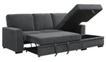 Morelia 2-Pc Charcoal Fabric RAF Sectional Sofa Bed