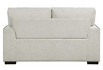 Morelia Beige Chenille Fabric Loveseat with Nailheads