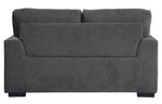 Morelia Charcoal Chenille Fabric Loveseat w/ Nailheads