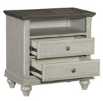 Mossbrook Light Gray Wood 2-Drawer Nightstand