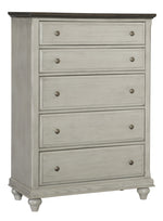 Mossbrook Light Gray Wood 5-Drawer Chest