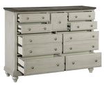 Mossbrook Light Gray Wood 9-Drawer Dresser