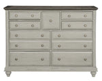 Mossbrook Light Gray Wood 9-Drawer Dresser