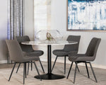 Moxee 2 Grey Fabric/Gunmetal Metal Swivel Side Chairs