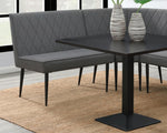 Moxee 4-Pc Espresso Wood/Grey Fabric Dining Table Set