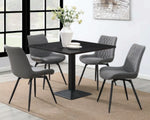 Moxee Espresso Wood/Gunmetal Metal Square Dining Table