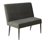 Moxee Grey Fabric/Gunmetal Metal Short Dining Bench