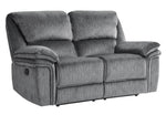 Muirfield Gray Microfiber Manual Recliner Loveseat