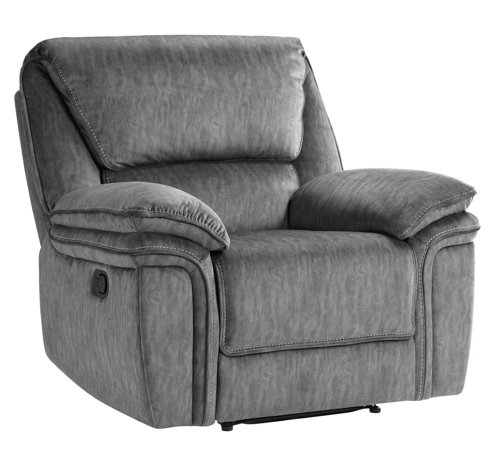 Muirfield Gray Textured Microfiber Manual Recliner