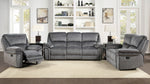 Muirfield Gray Textured Microfiber Manual Recliner Sofa