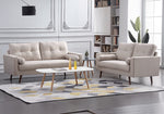 Muriel 2-Pc Beige Linen Fabric Sofa Set