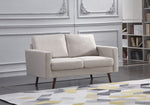 Muriel 2-Pc Beige Linen Fabric Sofa Set