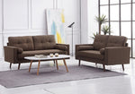 Muriel 2-Pc Brown Linen Fabric Sofa Set