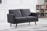 Muriel 2-Pc Dark Gray Linen Fabric Sofa Set