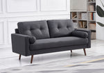 Muriel 2-Pc Dark Gray Linen Fabric Sofa Set