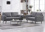 Muriel 2-Pc Light Gray Linen Fabric Sofa Set