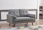 Muriel 2-Pc Light Gray Linen Fabric Sofa Set