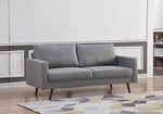 Muriel 2-Pc Light Gray Linen Fabric Sofa Set