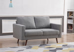 Muriel 2-Pc Light Gray Linen Fabric Sofa Set