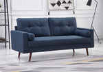 Muriel 2-Pc Navy Linen Fabric Sofa Set