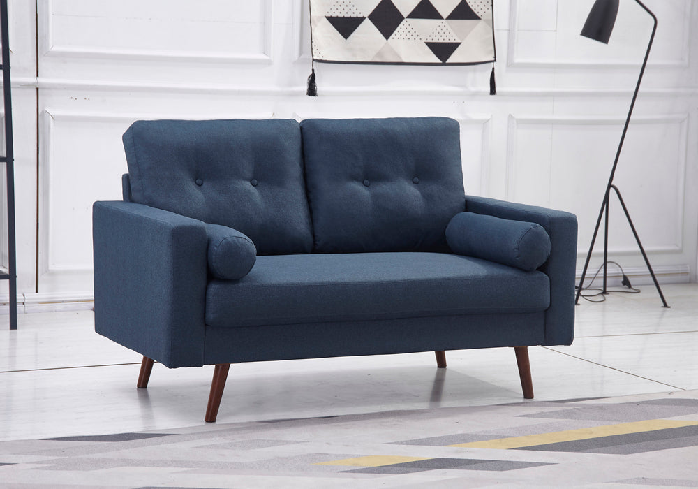 Muriel 2-Pc Navy Linen Fabric Sofa Set