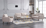 Muriel Beige Linen Fabric 2-Seat Sofa