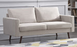 Muriel Beige Linen Fabric 2-Seat Sofa