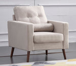 Muriel Beige Linen Fabric Chair