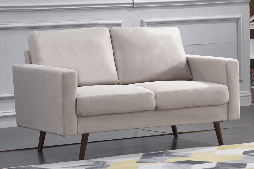 Muriel Beige Linen Fabric Loveseat