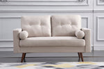 Muriel Beige Linen Fabric Loveseat