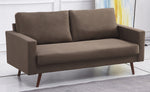 Muriel Brown Linen Fabric 2-Seat Sofa