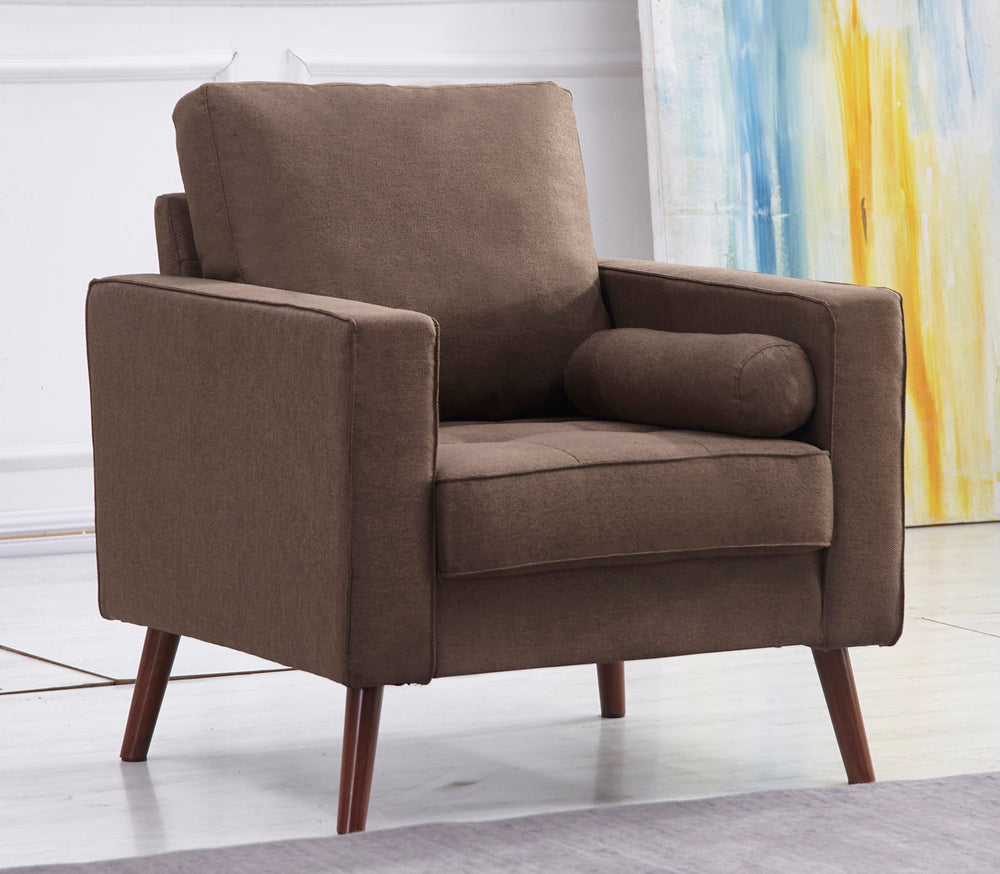 Muriel Brown Linen Fabric Chair