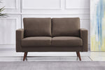 Muriel Brown Linen Fabric Loveseat