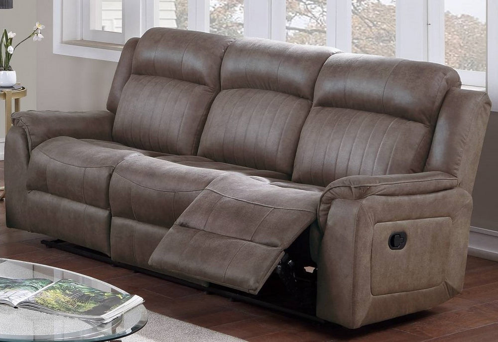 Muriel Dark Coffee Leatherette Manual Recliner Sofa