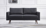 Muriel Dark Gray Linen Fabric 2-Seat Sofa