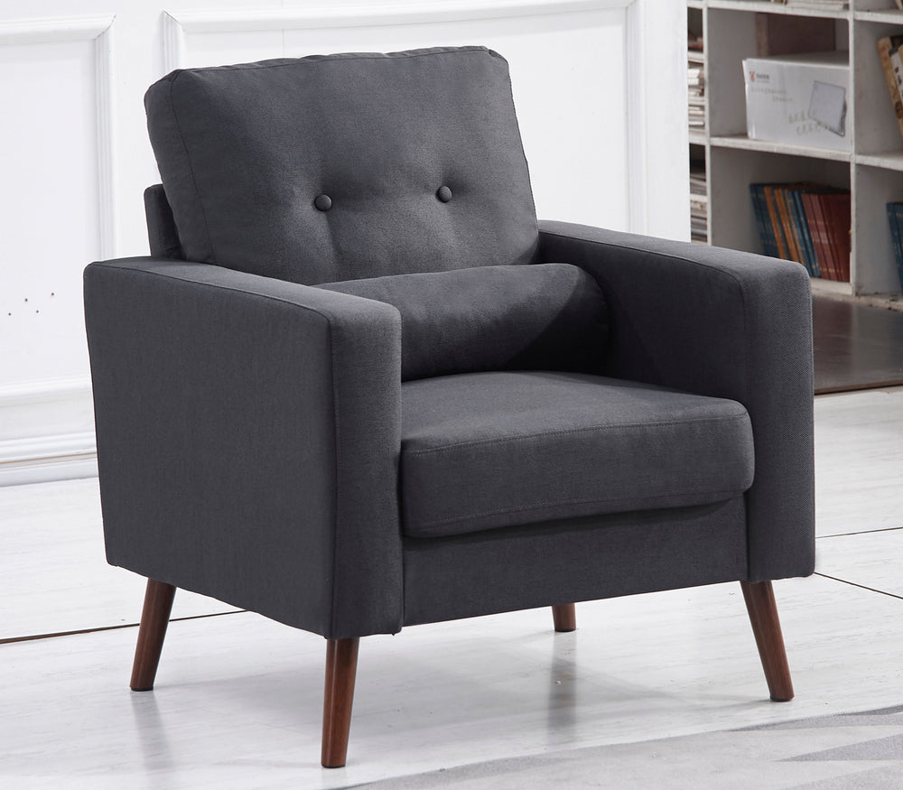 Muriel Dark Gray Linen Fabric Chair