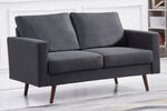 Muriel Dark Gray Linen Fabric Loveseat