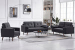 Muriel Dark Gray Linen Fabric Loveseat