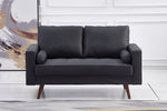 Muriel Dark Gray Linen Fabric Loveseat