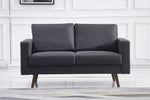 Muriel Dark Gray Linen Fabric Loveseat