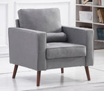 Muriel Light Gray Linen Fabric Chair