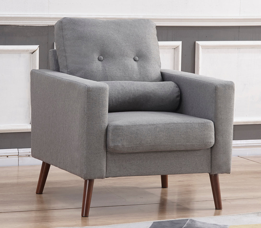 Muriel Light Gray Linen Fabric Chair