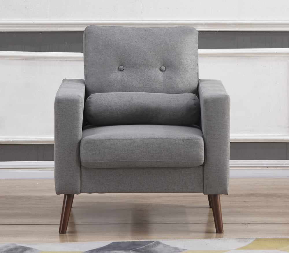 Muriel Light Gray Linen Fabric Chair
