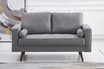 Muriel Light Gray Linen Fabric Loveseat