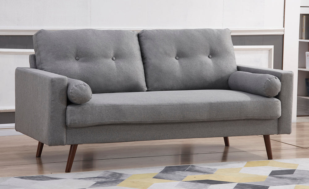 Muriel Light Gray Linen Fabric Sofa