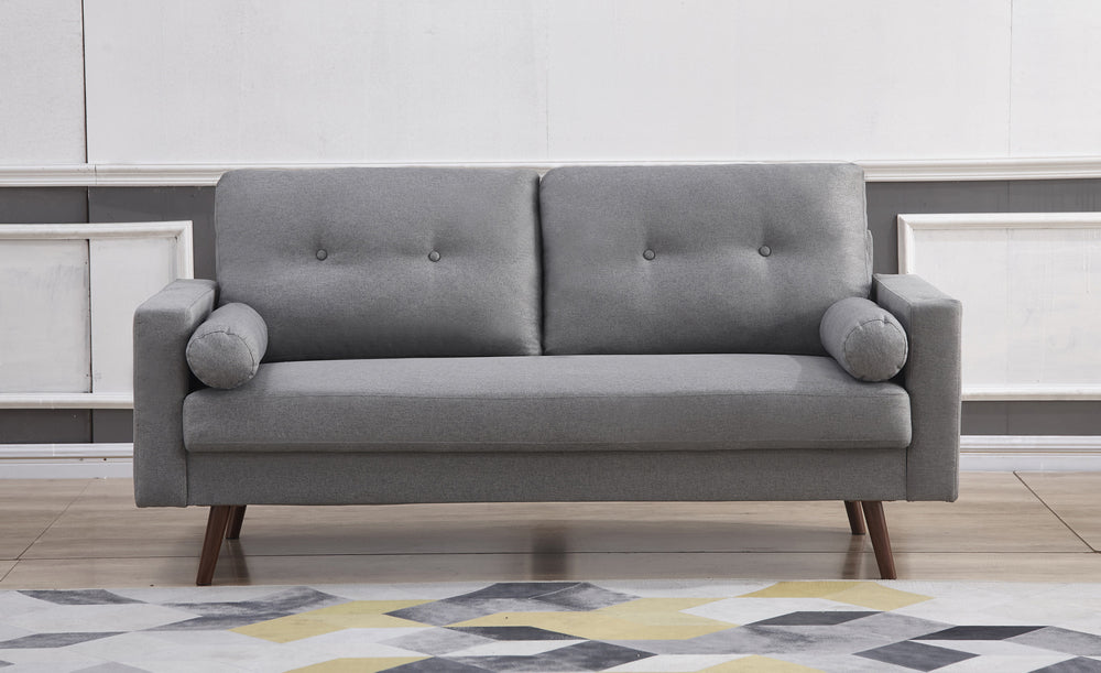 Muriel Light Gray Linen Fabric Sofa