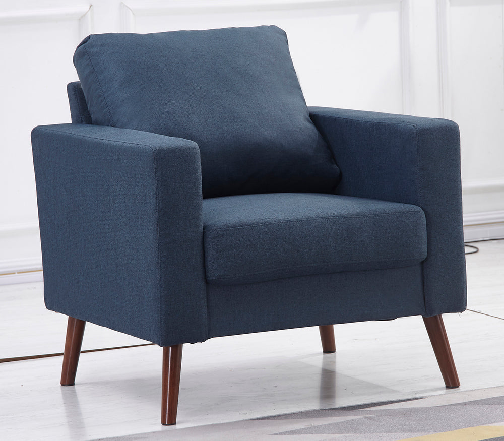 Muriel Navy Linen Fabric Chair