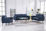 Muriel Navy Linen Fabric Loveseat